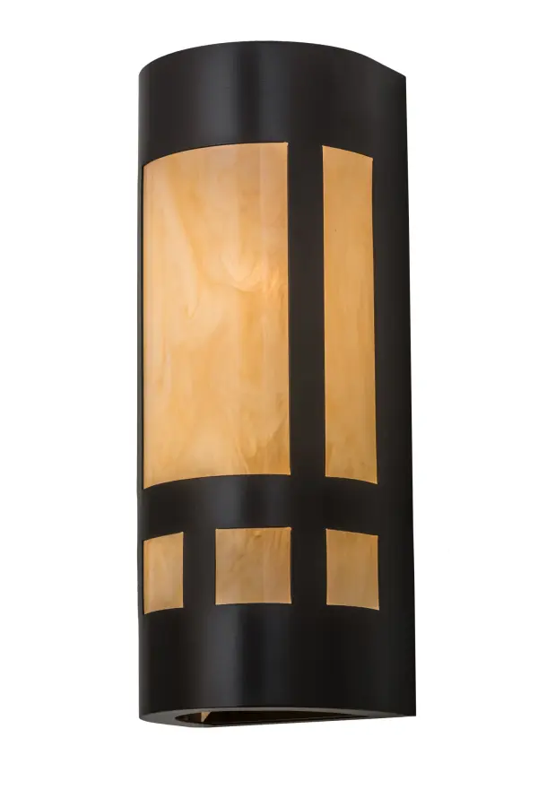 Distinguished straight line symmetry matched with rich cylindrical curves. In the tradition of American master craftsman Dirk Van Erp, these appealing Timeless Bronze finished accents and frame complement a stunning Sahara Taupe Idalight diffuser that evokes beautiful ambient light. Handcrafted in the USA. Custom sizes, styles and colors are available, as well as dimmable, energy efficient lamping options including LED. The lamp is UL and cUL listed for damp and dry locations. Collection: Sutter Finish: Timeless Bronze Glass: Sahara Taupe Idalight Width: 7.00" Height: 18.00" Length: 5.50" Weight: 6.00 lb Extension from Wall: 5.50" Number of Bulbs: 2 Maximum Wattage: 60.00 W Bulb Type: A19 Bulb Base: E26 Material: Steel Country of Origin: USA Safety Listing: Damp Safety Rating: Damp