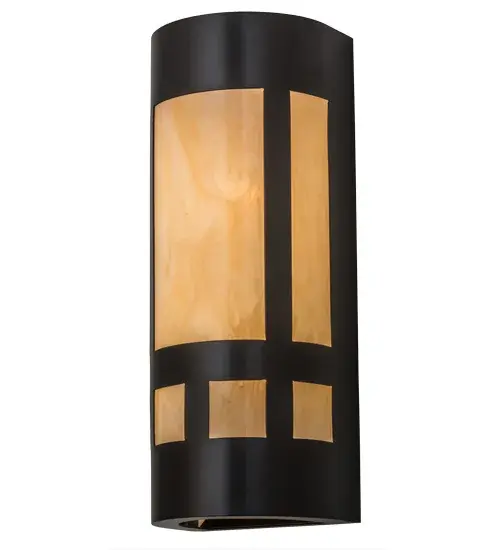 Distinguished straight line symmetry matched with rich cylindrical curves. In the tradition of American master craftsman Dirk Van Erp, these appealing Timeless Bronze finished accents and frame complement a stunning Sahara Taupe Idalight diffuser that evokes beautiful ambient light. Handcrafted in the USA. Custom sizes, styles and colors are available, as well as dimmable, energy efficient lamping options including LED. The lamp is UL and cUL listed for damp and dry locations. Collection: Sutter Finish: Timeless Bronze Glass: Sahara Taupe Idalight Width: 7.00" Height: 18.00" Length: 5.50" Weight: 6.00 lb Extension from Wall: 5.50" Number of Bulbs: 2 Maximum Wattage: 60.00 W Bulb Type: A19 Bulb Base: E26 Material: Steel Country of Origin: USA Safety Listing: Damp Safety Rating: Damp - alternate view