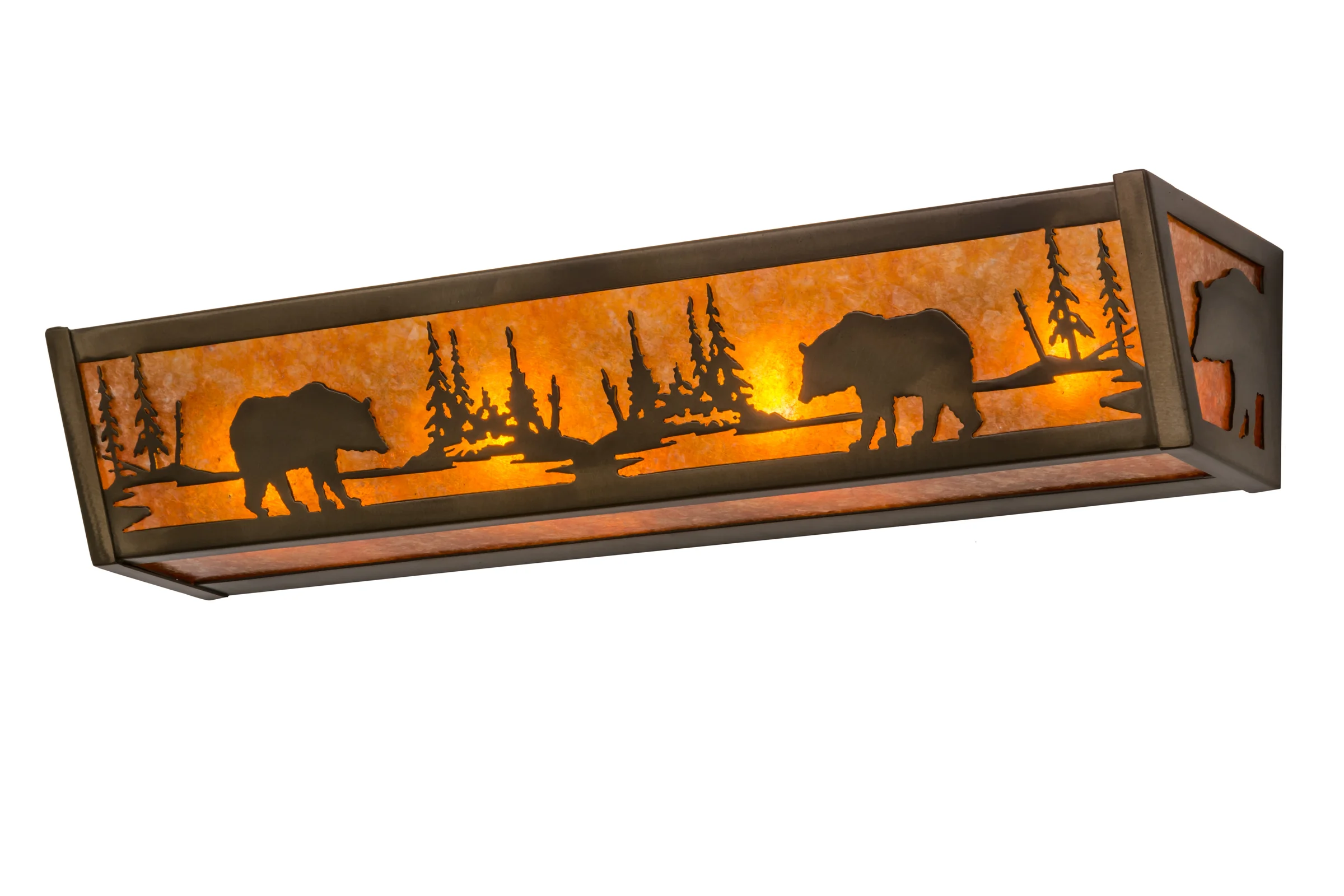 Bear At Lake Four Light Vanity in Antique Copper