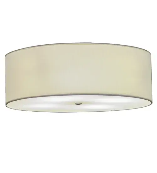 Designed with a curved profile and a clean architectural look; this appealing and versatile ceiling fixture defines a sophisticated aesthetic. This fixture features a White Textrene shade; which is enhanced with a Statuario Idalight bottom diffuser. The hardware is offered in a powder coated Nickel finish. Handcrafted by highly skilled artisans in our manufacturing facility in Upstate New York. The fixture is available in a wide range of custom choices including various designs; colors; sizes and dimmable lamping options such as LED. This fixture is UL and cUL listed for damp and dry locations. - alternate view
