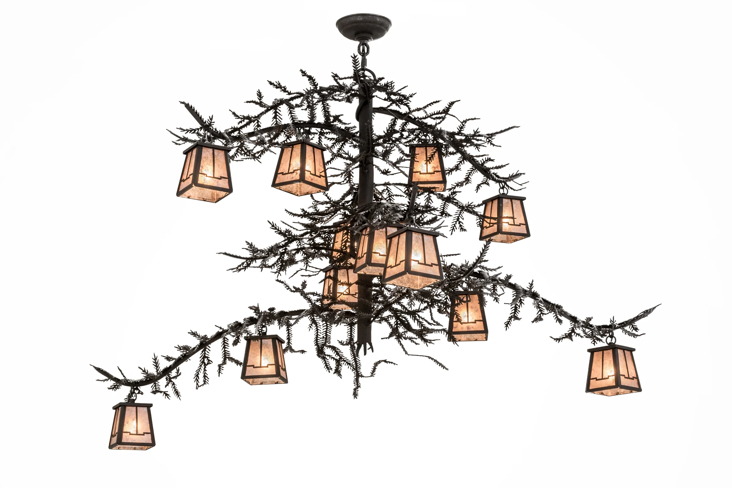 Pine Branch 12 Light Chandelier in Dark Roast