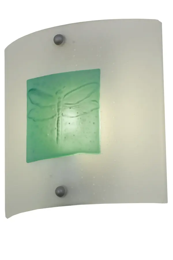 Every Meyda Tiffany item is a unique handcrafted work of art. Natural variations in the wide array of materials that we use to create each Meyda product make every item a masterpiece of its own. Photographs are a general representation of the product. Colors and designs will vary. Collection: Metro Fusion Finish: Nickel Glass: Turquoise,Frosted Clear Glass Or Acrylic Width: 11.00" Height: 11.00" Length: 3.00" Weight: 4.00 lb Extension from Wall: 3.00" Number of Bulbs: 1 Maximum Wattage: 40.00 W Bulb Type: T10 Bulb Base: E26 Material: Steel Country of Origin: USA Safety Listing: Damp Safety Rating: Damp
