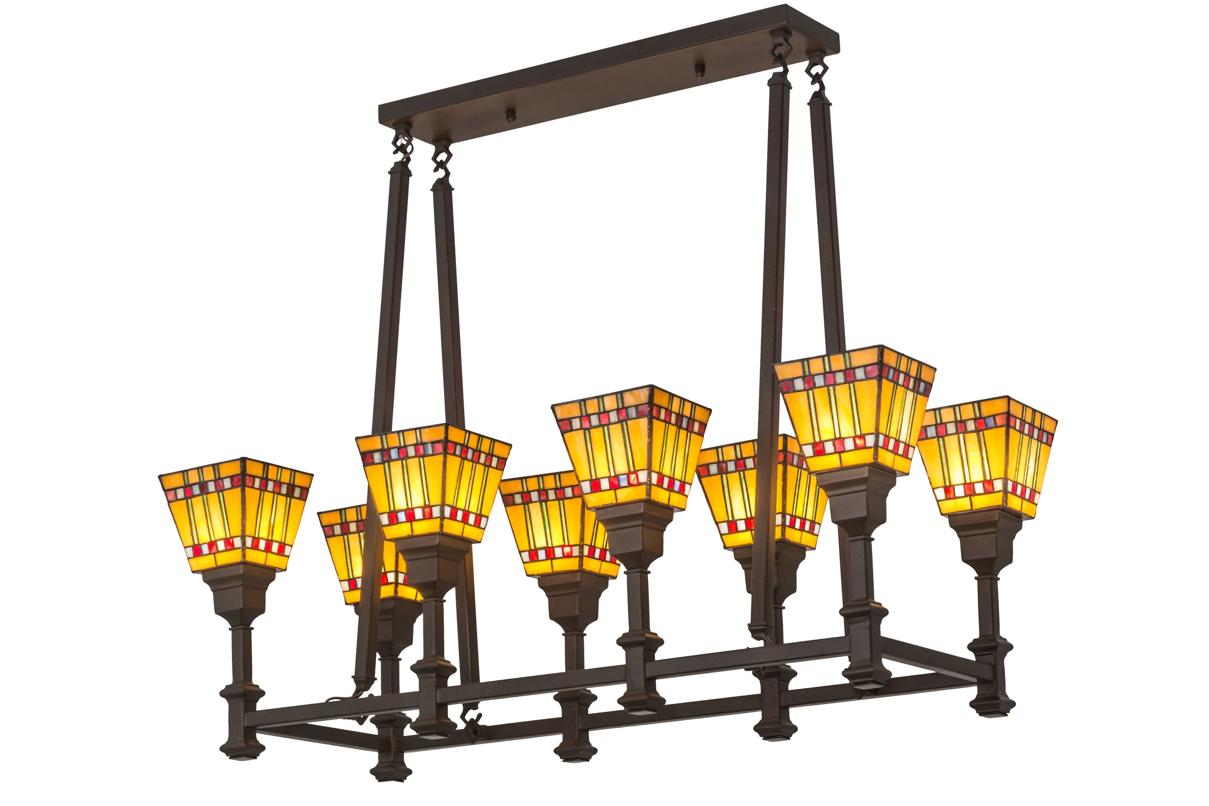 Prairie Corn Eight Light Chandelier in Cafe Noir