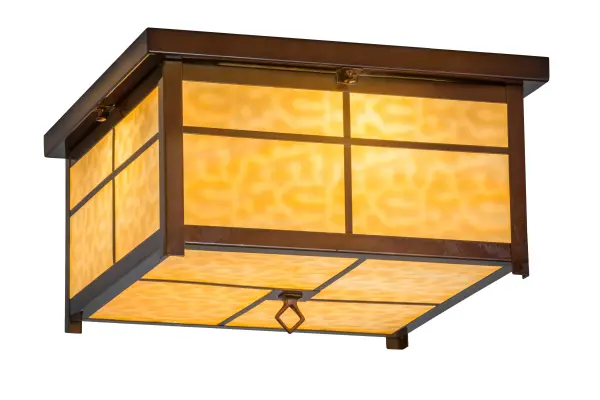 Every Meyda Tiffany item is a unique handcrafted work of art. Natural variations in the wide array of materials that we use to create each Meyda product make every item a masterpiece of its own. Photographs are a general representation of the product. Colors and designs will vary. Collection: Mission Finish: Transparent Copper Glass: Beige Art Glass Width: 24.00" Height: 10.00" Length: 17.00" Weight: 15.50 lb Number of Bulbs: 4 Maximum Wattage: 60.00 W Bulb Type: A19 Bulb Base: E26 Material: Metal Country of Origin: USA Safety Listing: Wet Safety Rating: Wet