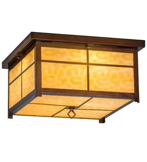 Every Meyda Tiffany item is a unique handcrafted work of art. Natural variations in the wide array of materials that we use to create each Meyda product make every item a masterpiece of its own. Photographs are a general representation of the product. Colors and designs will vary. Collection: Mission Finish: Transparent Copper Glass: Beige Art Glass Width: 24.00" Height: 10.00" Length: 17.00" Weight: 15.50 lb Number of Bulbs: 4 Maximum Wattage: 60.00 W Bulb Type: A19 Bulb Base: E26 Material: Metal Country of Origin: USA Safety Listing: Wet Safety Rating: Wet - alternate view