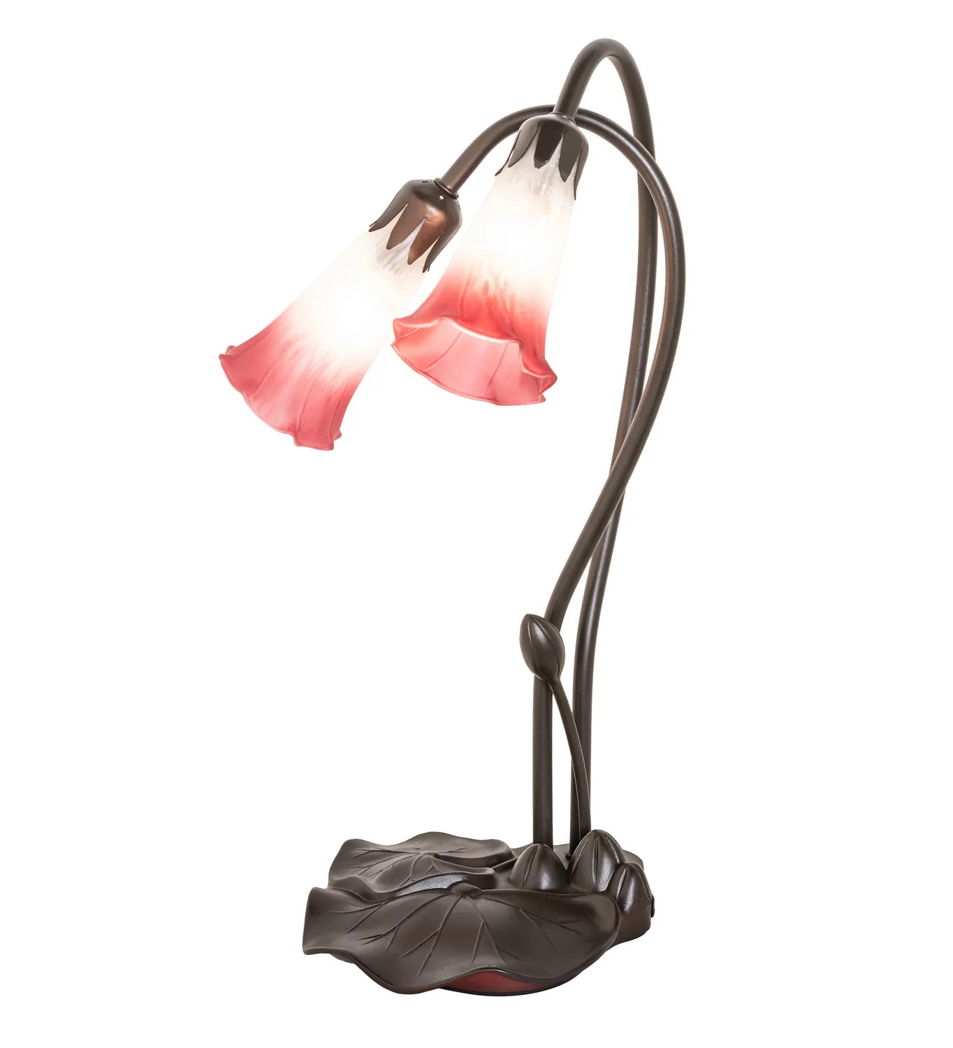 Pink/White Two Light Accent Lamp in Mahogany Bronze