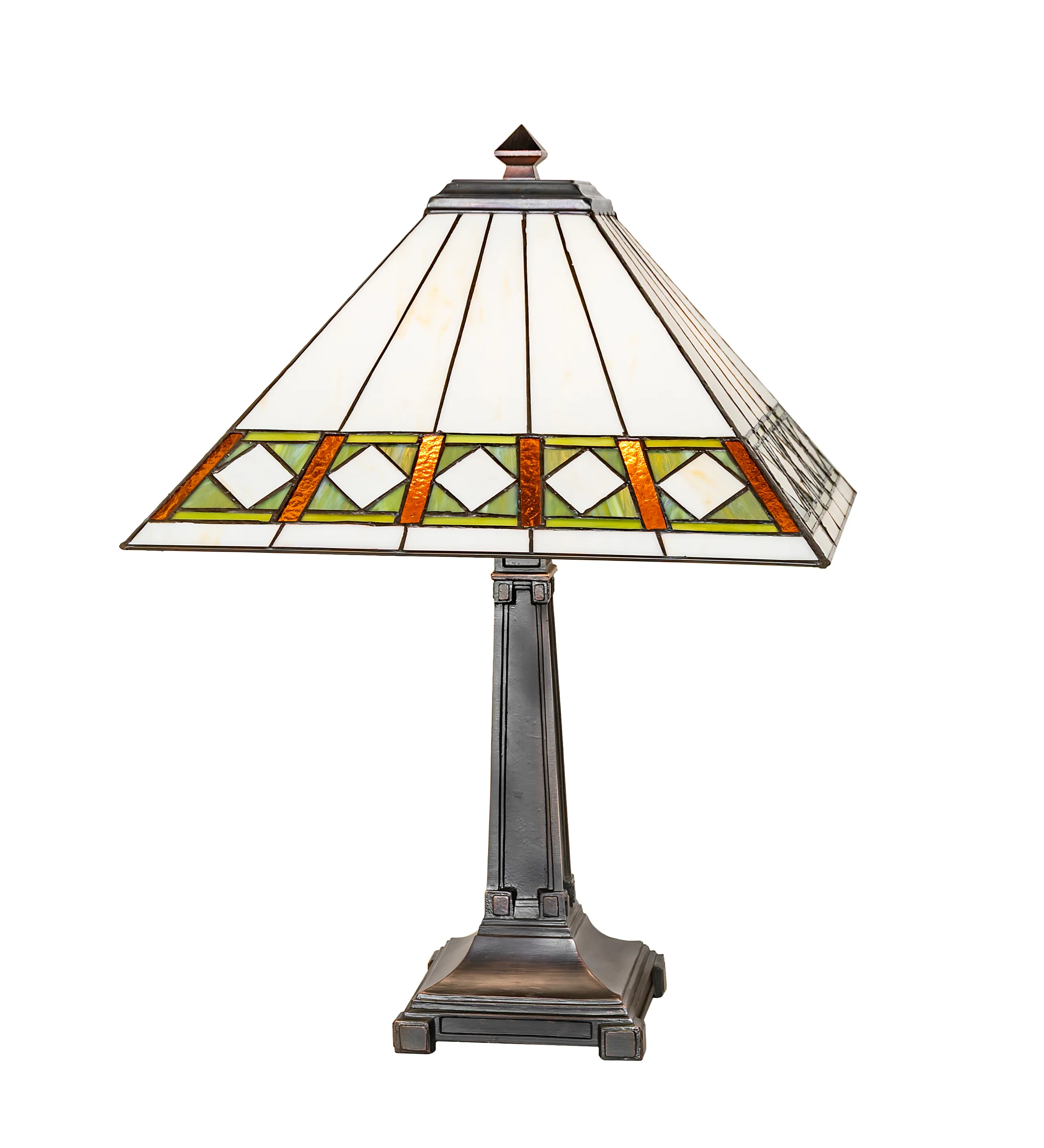 24" High Diamond Band Mission Table Lamp