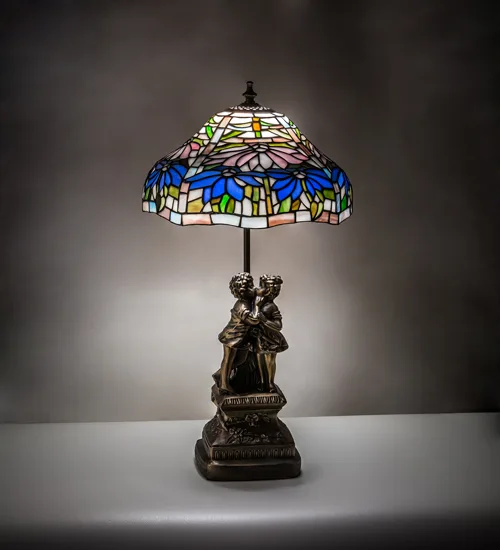 23" High Tiffany Poinsettia Table Lamp