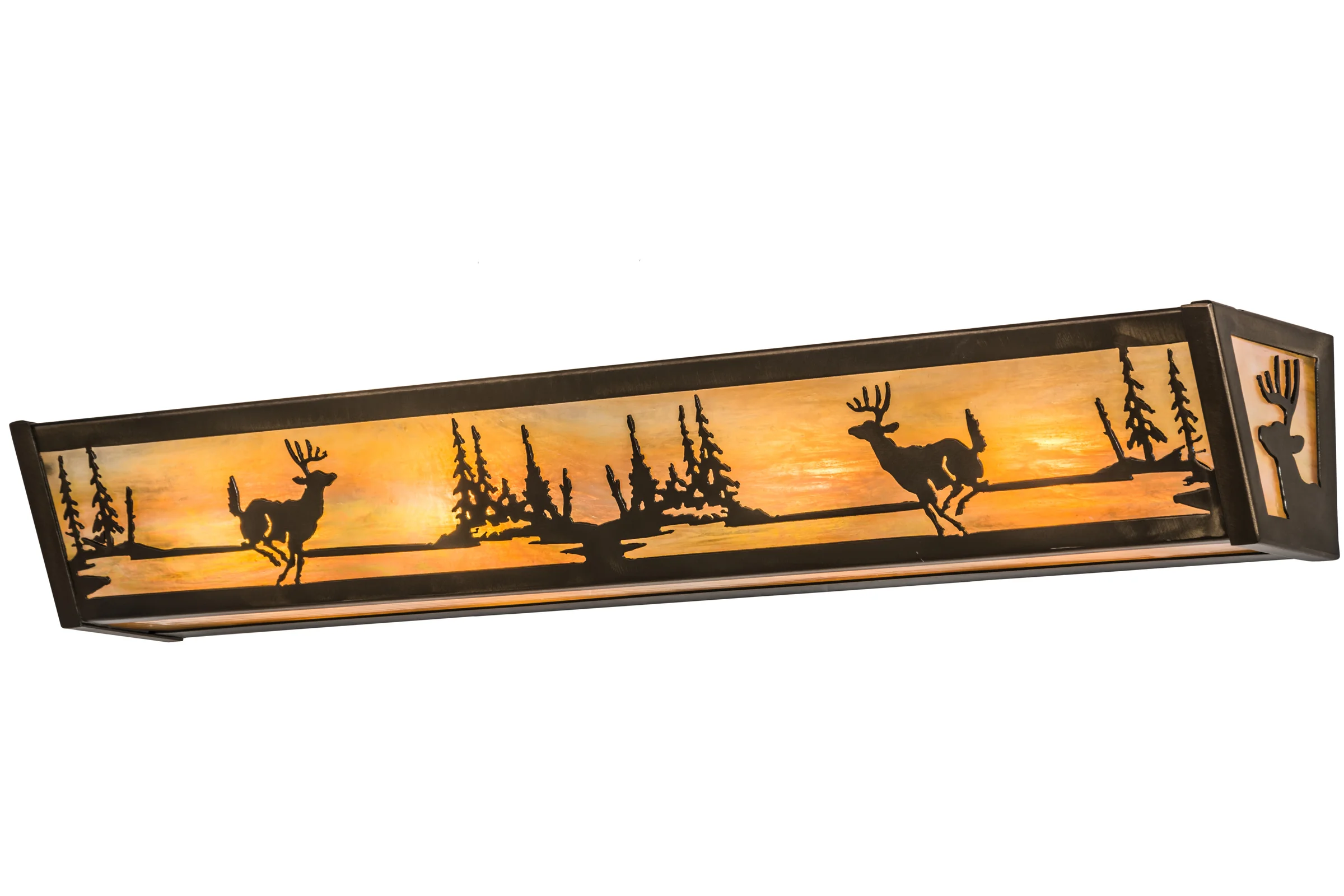 Deer At Lake Four Light Vanity in Antique Copper