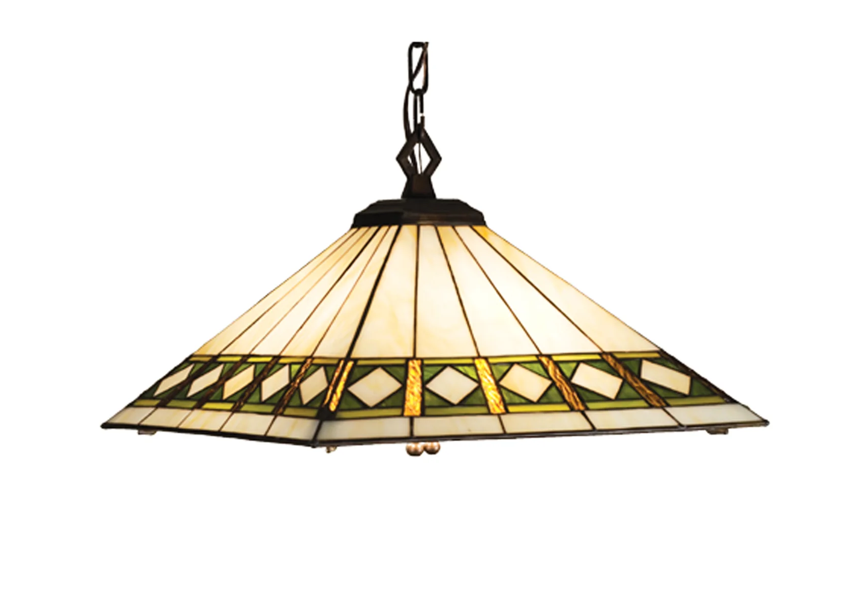 Diamond Band Mission Four Light Pendant in Mahogany Bronze