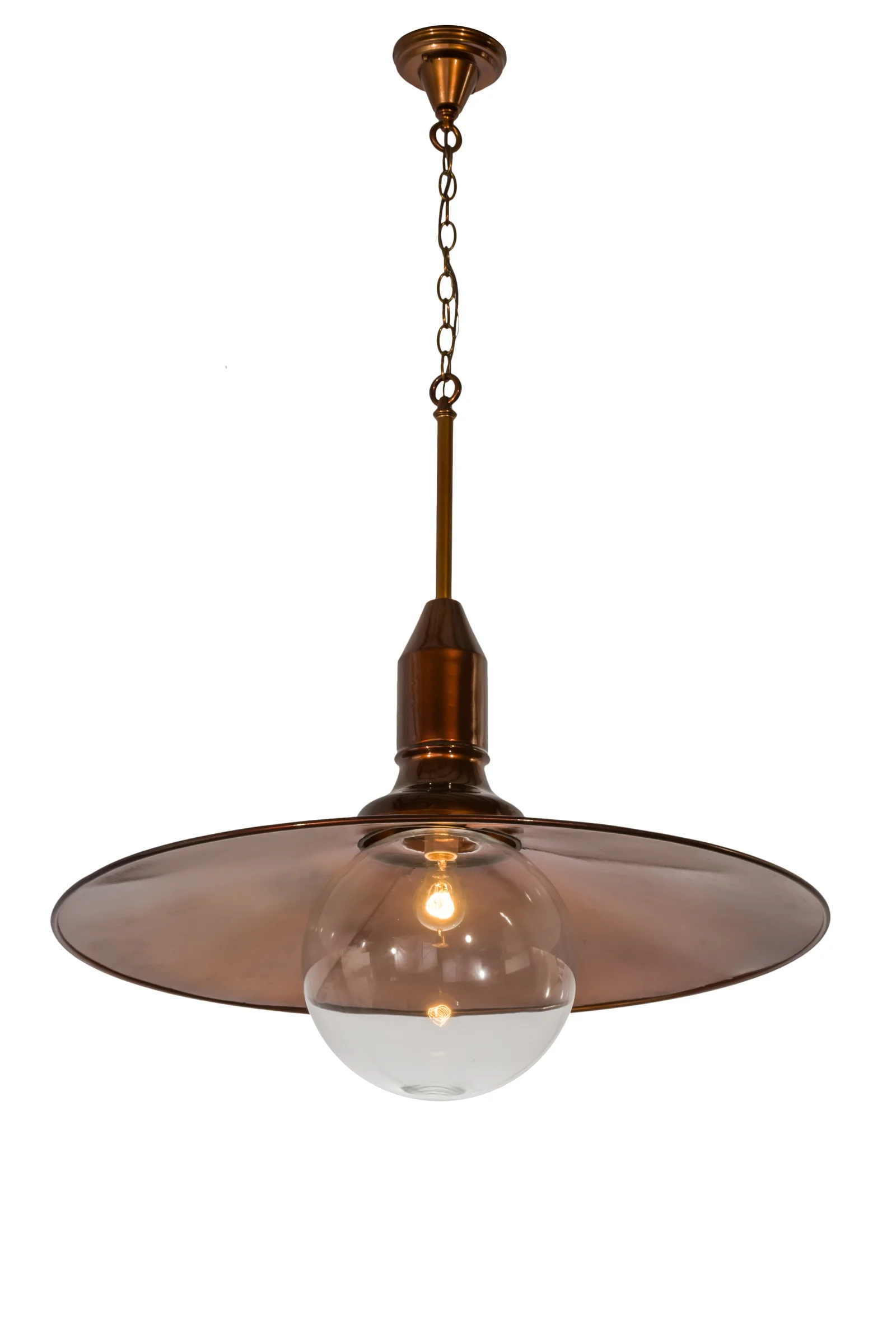 Schotel One Light Pendant in Transparent Copper