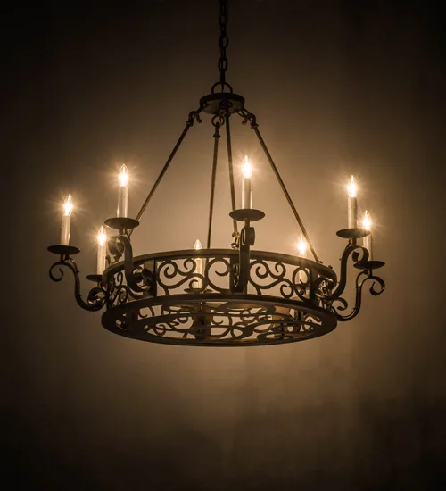 36"W Delano 8 LT Chandelier