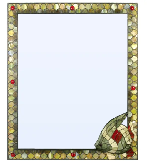 30"W X 36"H Angel Fish Jadestone Mirror