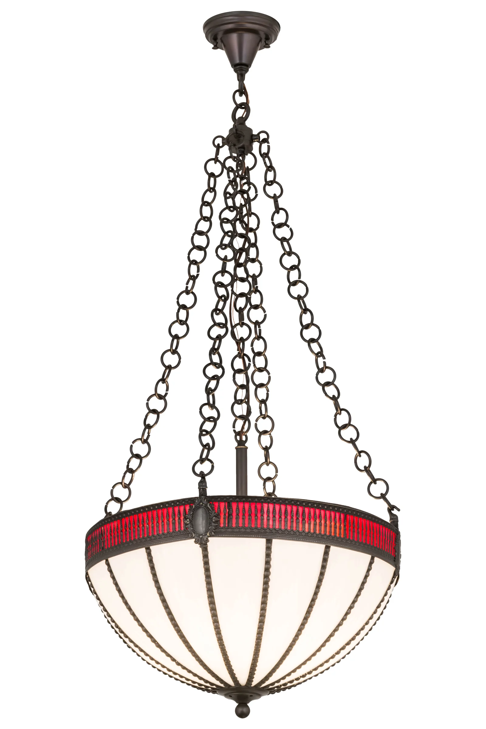 Gothic Four Light Inverted Pendant in Weathered Antique Brass