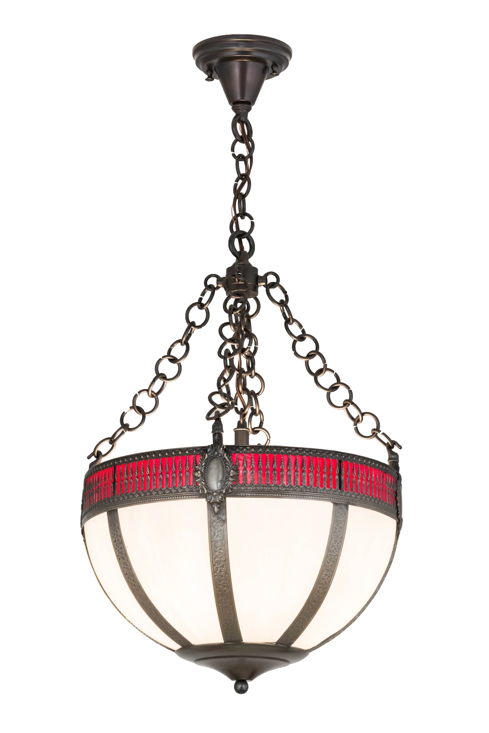Gothic Four Light Inverted Pendant in Chemical Antique Brass