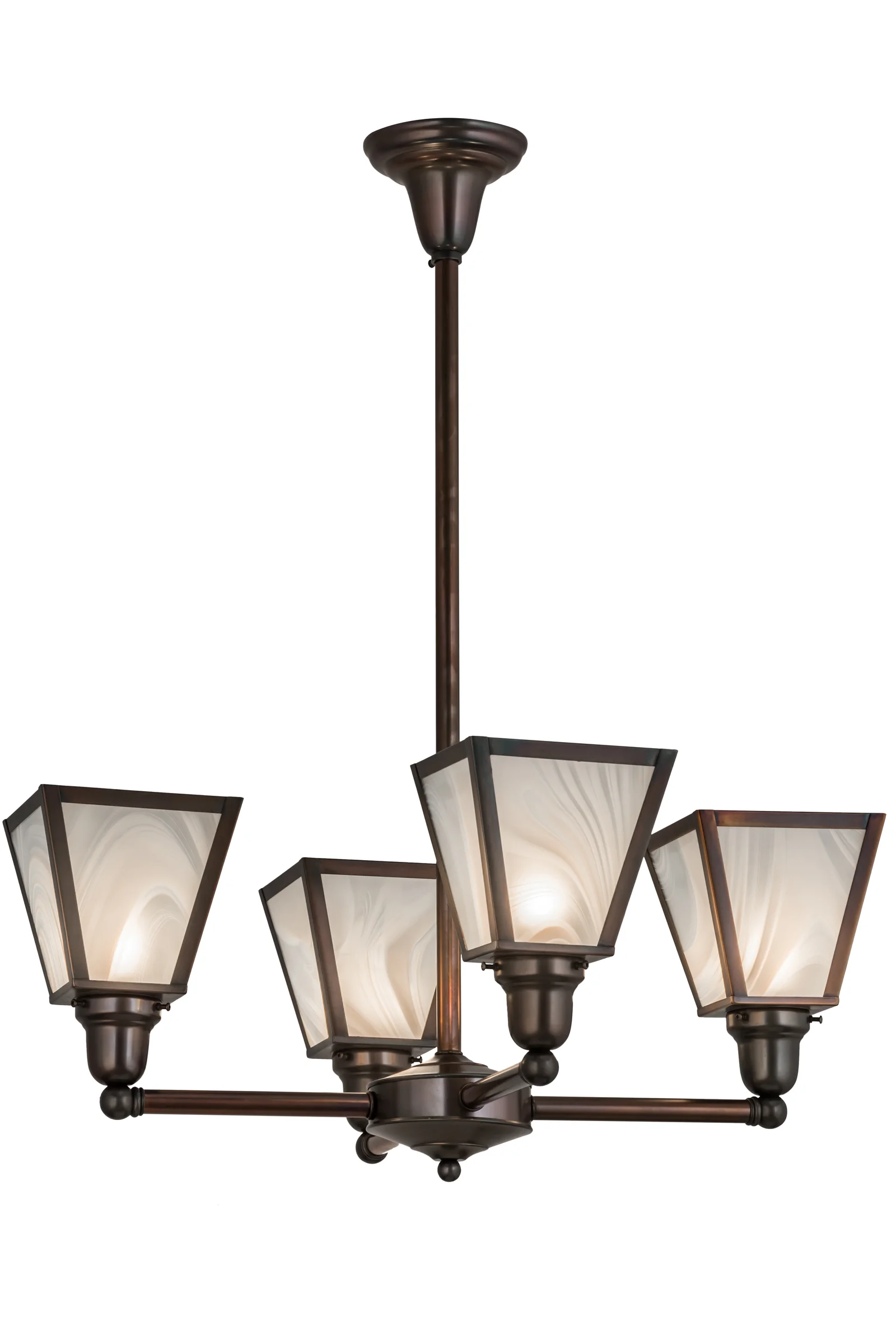 Metro Four Light Chandelier in Weathered Antique Brass