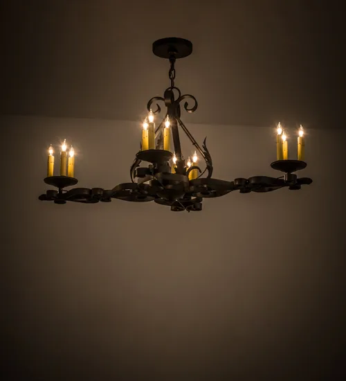 42" Long Elianna 12 LT Oblong Chandelier