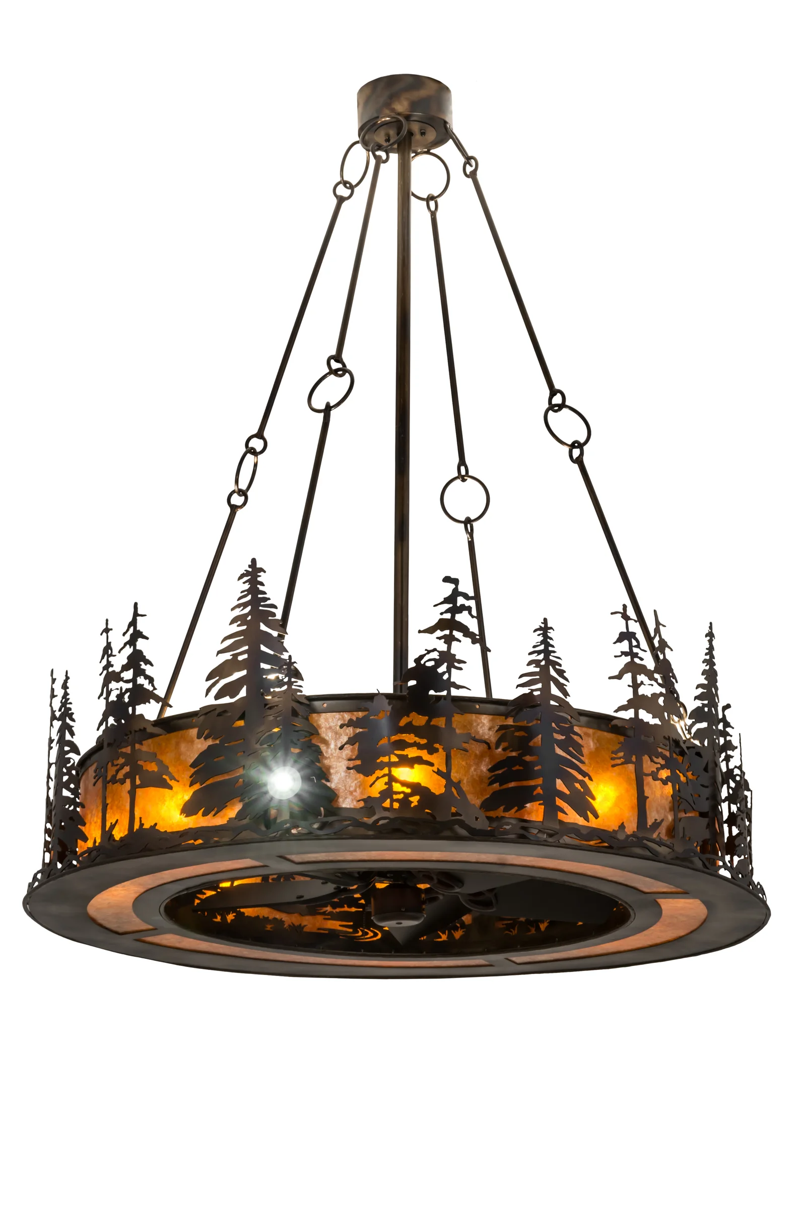 Tall Pines 12 Light Chandel-Air in Dark Burnished Antique Copper Oiled Bronze