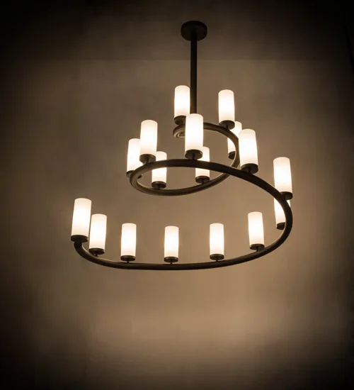 60"W French Horn 17 LT Chandelier