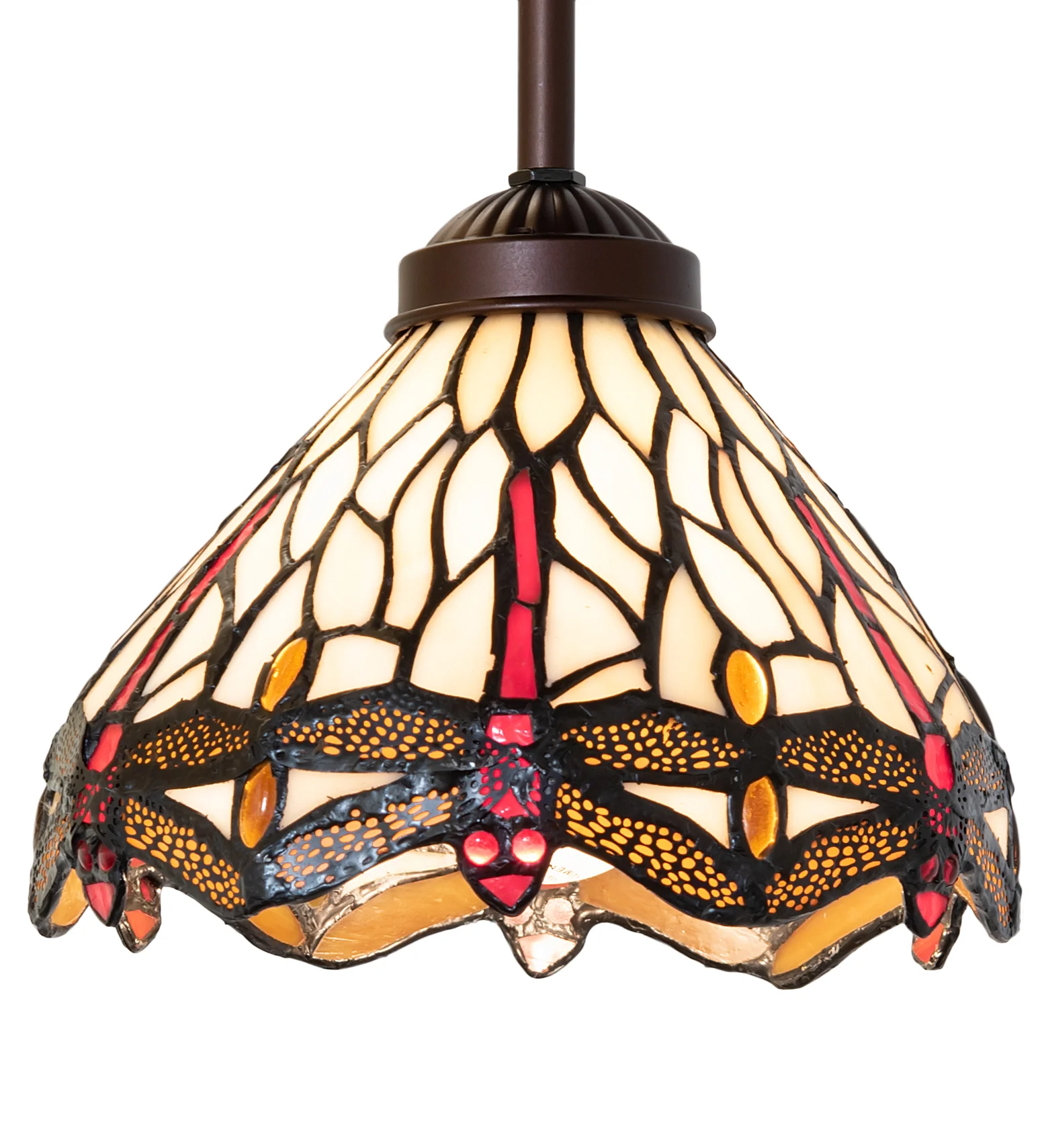 7" Wide Tiffany Hanginghead Dragonfly Mini Pendant