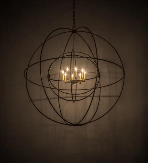 60" Wide Atom Enerjisi 8 Light Chandelier