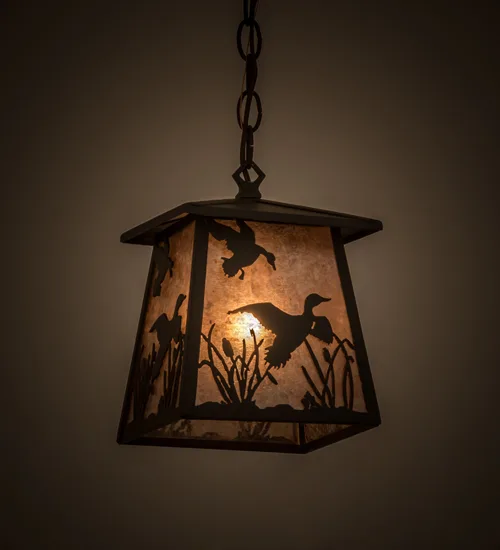 7"Sq Ducks in Flight Mini Pendant