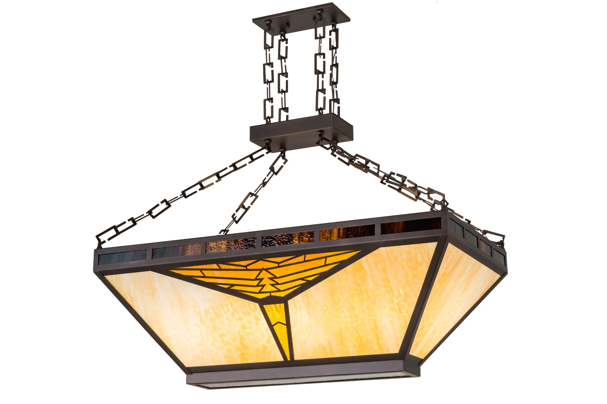 Nuevo Nine Light Inverted Pendant in Mahogany Bronze