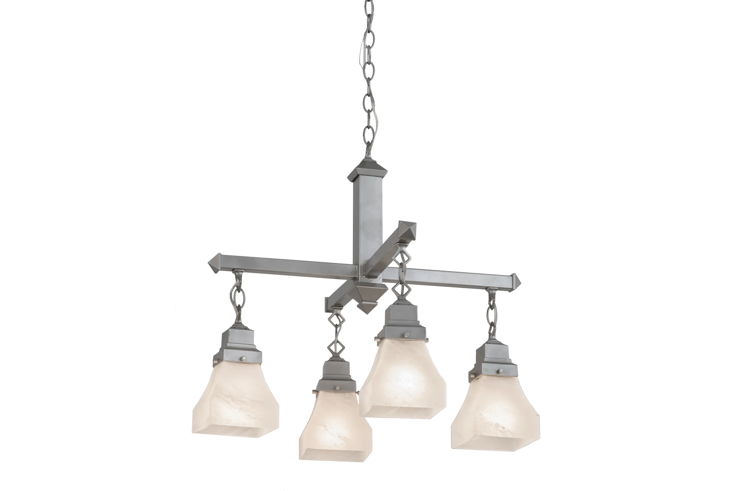 Bungalow Four Light Chandelier in Nickel