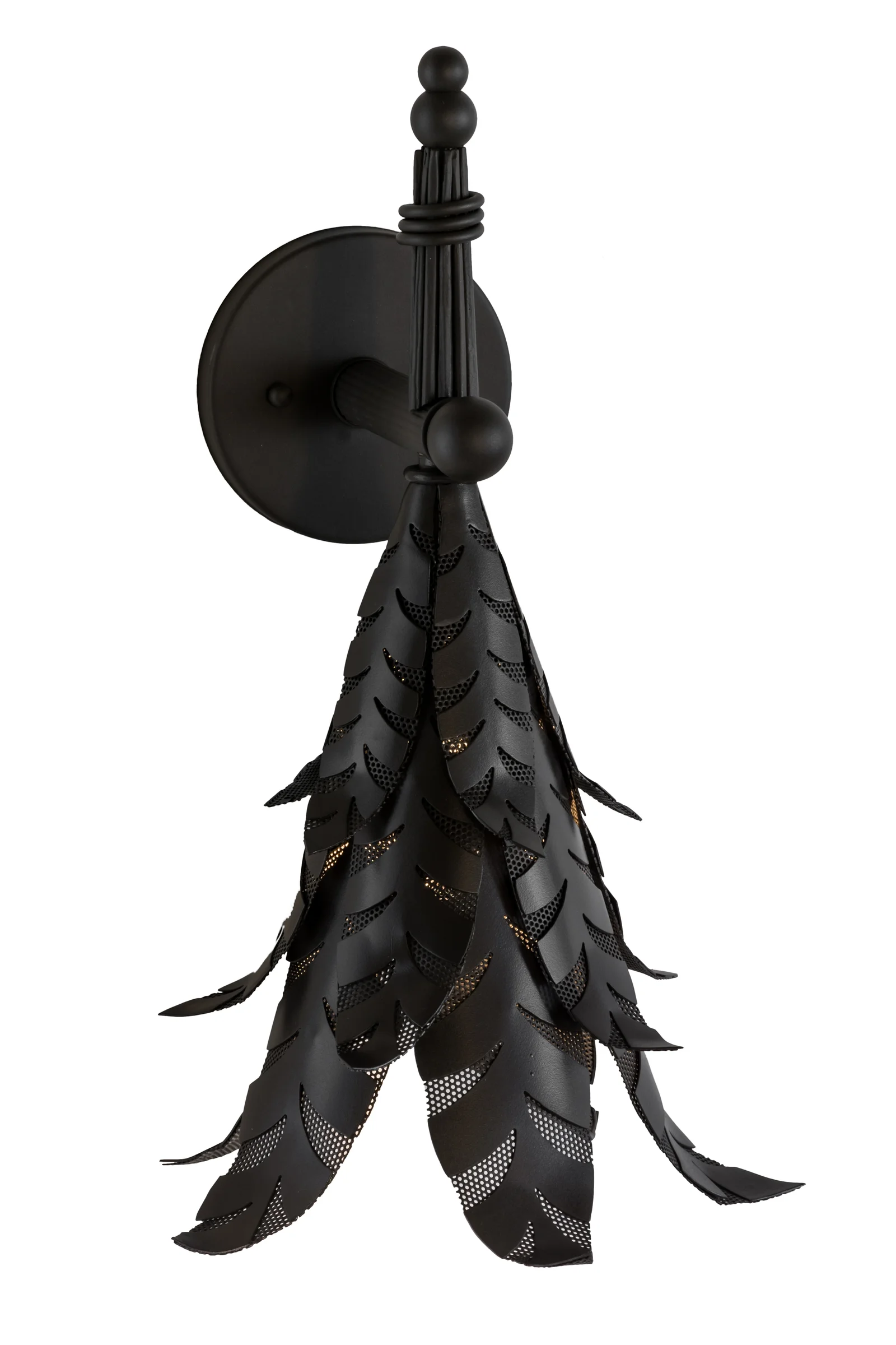 Tropical Palm One Light Wall Sconce in Timeless Bronze Flat
