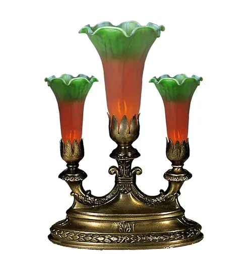 The Amber/Green Tiffany Pond Lily by Meyda Lighting