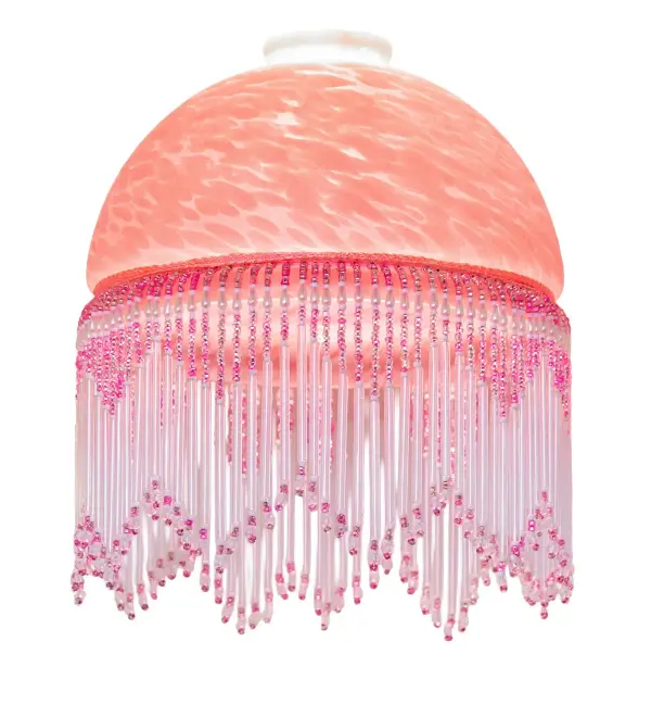 Every Meyda Tiffany item is a unique handcrafted work of art. Natural variations in the wide array of materials that we use to create each Meyda product make every item a masterpiece of its own. Photographs are a general representation of the product. Colors and designs will vary. Collection: Roussillon Glass: Cranberry Dappled Glass Width: 8.00" Height: 10.00" Length: 8.00" Weight: 1.50 lb Country of Origin: CHINA