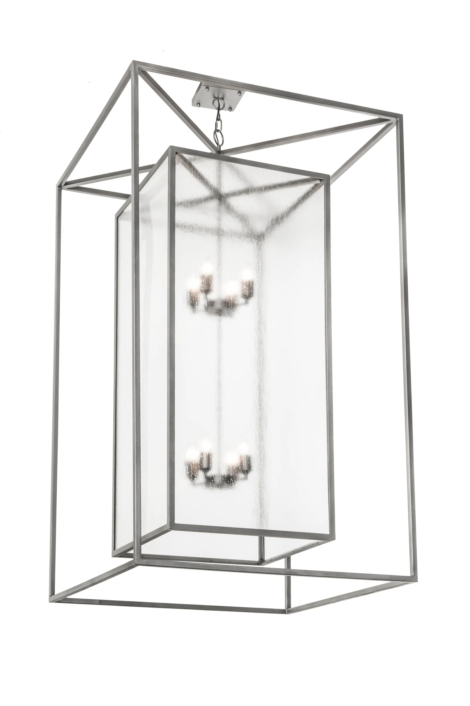 Kitzi Box Eight Light Pendant in Pewter