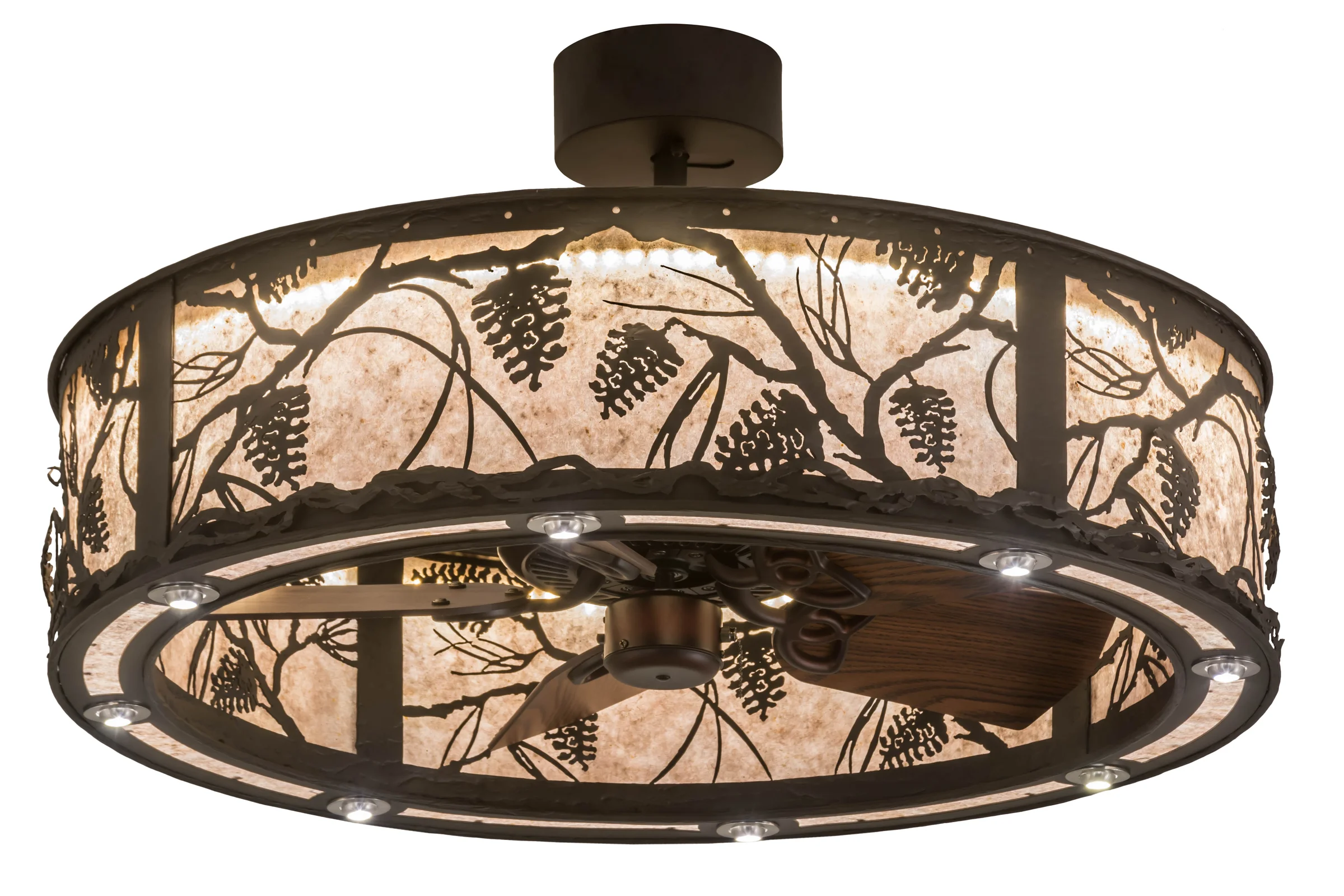 Whispering Pines LED Chandel-Air in Oil Rubbed Bronze Oiled Bronze//Dark Oak Blades