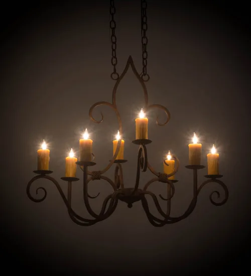 36" Long Clifton 8 Light Oblong Chandelier