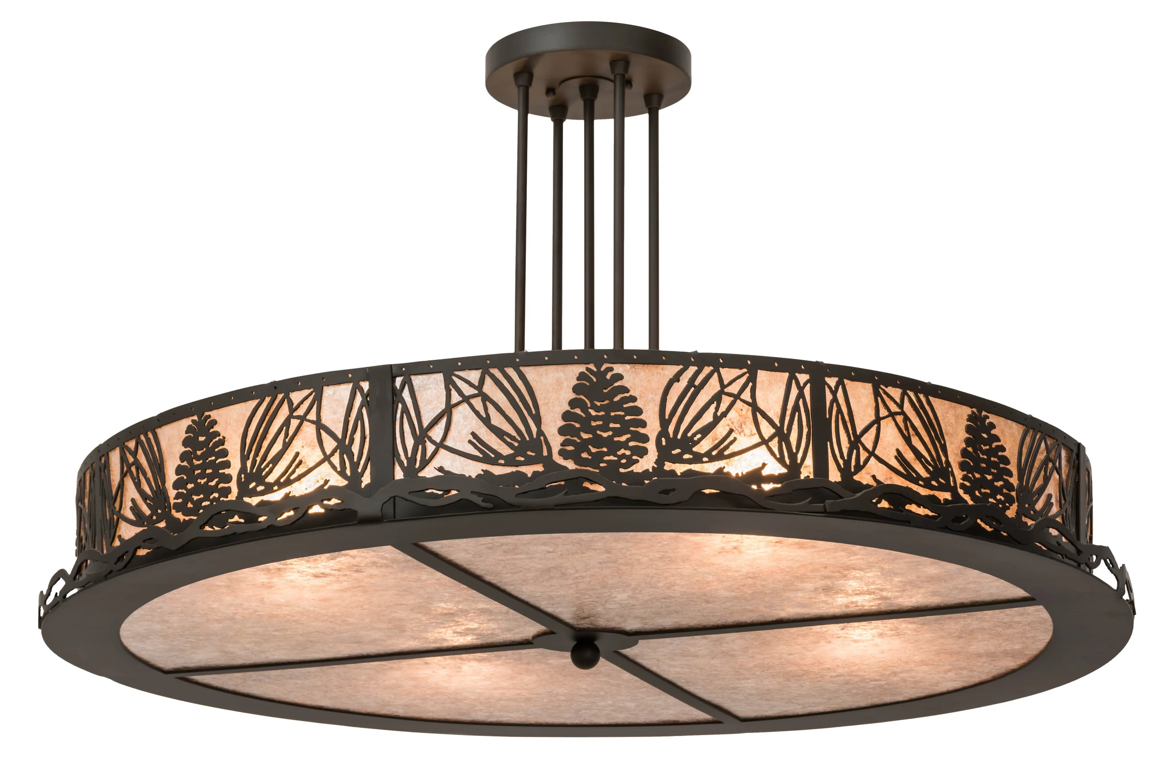 Mountain Pine Four Light Semi-Flushmount in Oil Rubbed Bronze