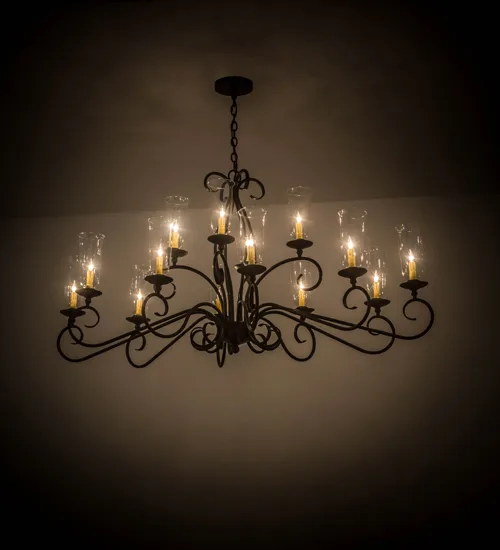60"L Wallis 14 LT Oblong Chandelier