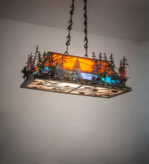 35" Long Moose Through the Trees Oblong Pendant
