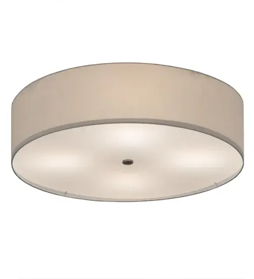 Highlighted with a curvaceous profile and a clean architectural look, this appealing and versatile ceiling fixture defines a sophisticated aesthetic. This 30-inch refined ceiling fixture features a White Textrene shade, which is enhanced with a Statuario Idalight bottom diffuser. The hardware is offered in a Nickel powdercoat finish. Handcrafted by highly skilled artisans in our manufacturing facility in Upstate NY. The transitional styled fixture is available in a wide range of custom choices including various designs, colors, sizes and dimmable lamping options such as LED. UL and cUL listed for damp and dry locations. Collection: Cilindro Finish: Nickel Glass: White Textrene Width: 30.00" Height: 8.00" Length: 30.00" Weight: 9.50 lb Number of Bulbs: 4 Maximum Wattage: 60.00 W Bulb Type: A19 Bulb Base: E26 Material: Steel Country of Origin: USA Safety Listing: Dry Safety Rating: Damp - alternate view