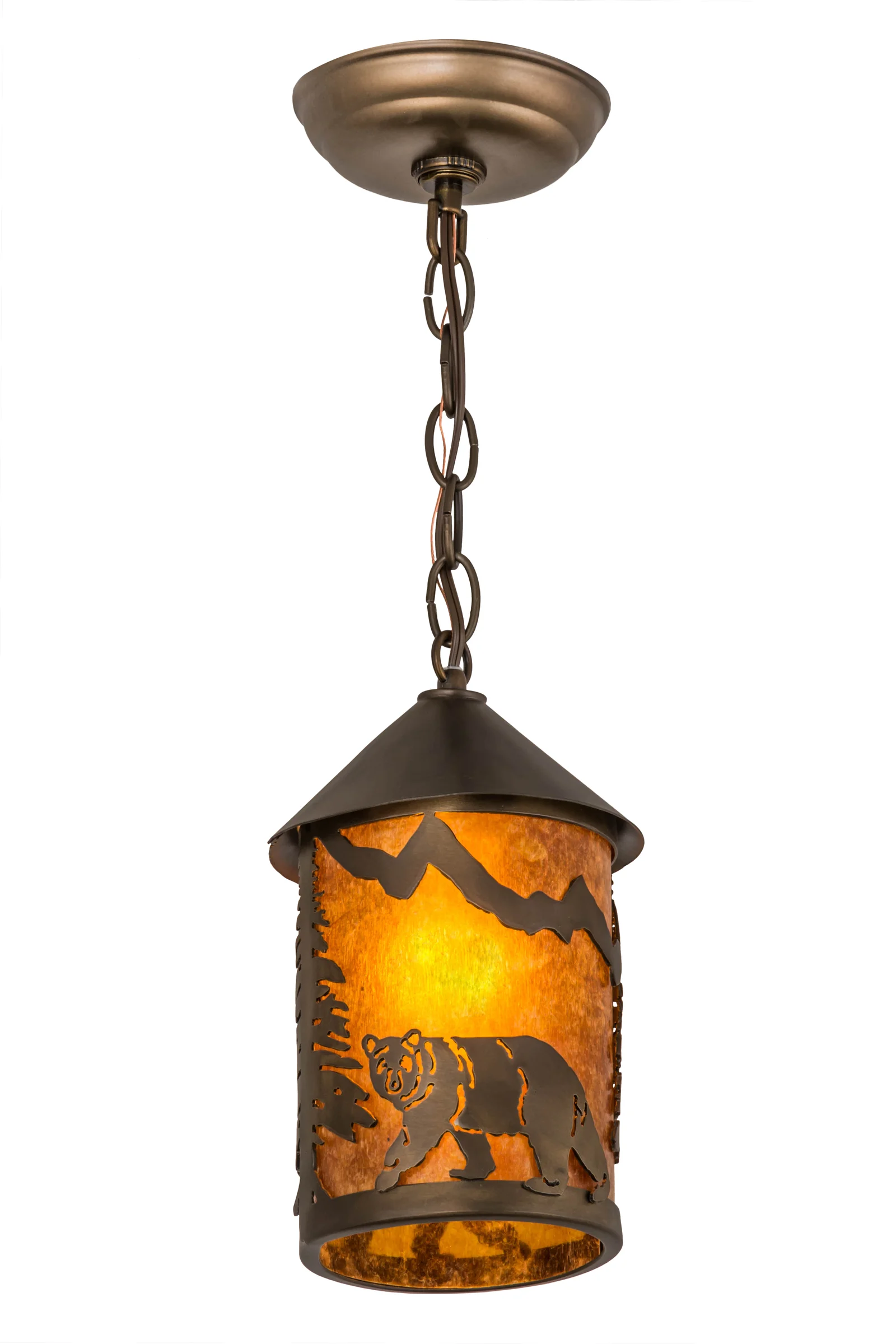 Lone Bear One Light Mini Pendant in Antique Copper