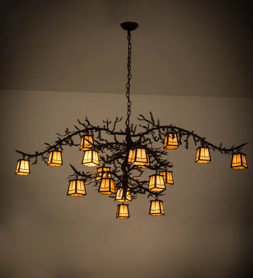 66"W Pine Branch Valley View 18 LT Chandelier