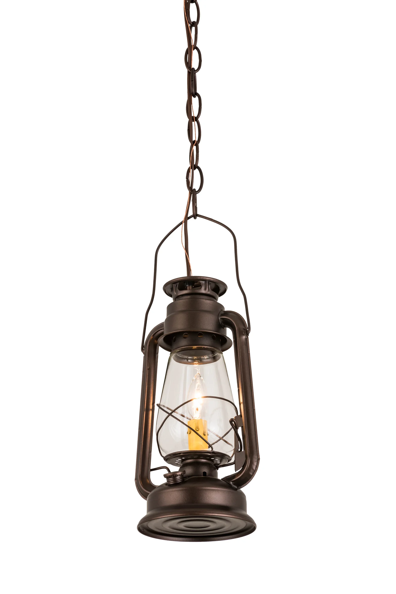 Miners Lantern One Light Mini Pendant in Mahogany Bronze