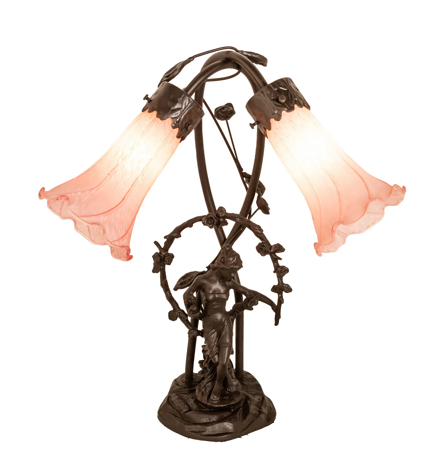 Pink Two Light Accent Lamp in Mahogany Bronze