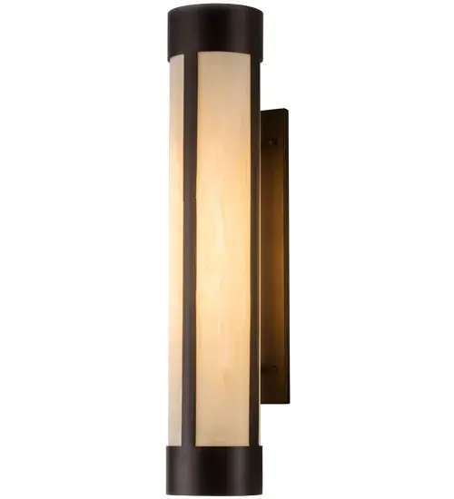The sleek Cartier sconce pairs a Sahara Taupe Idalight shade with a frame and hardware which are featured in a Mahogany Bronze finish. The wall luminaire is custom crafted in our 180,000 square foot manufacturing facility in Yorkville, New York. Custom options include special sizes, styles and finishes, as well as dimmable energy efficient lamping options such as LED. The fixture UL and cUL listed for dry and damp locations. Collection: Cartier Finish: Mahogany Bronze Glass: Sahara Taupe Idalight Width: 6.00" Height: 30.00" Length: 8.00" Weight: 11.50 lb Extension from Wall: 8.00" Number of Bulbs: 1 Maximum Wattage: 60.00 W Bulb Type: T8 Bulb Base: E26 Material: Steel Country of Origin: USA Safety Listing: Damp Safety Rating: Damp - alternate view