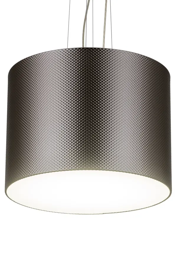 Add striking industrial chic to your decor with this Metal-Tex pendant which features a stunning perforated textured metal shade that will add character and intrigue to a residential; hospitality or commercial environment. The cylindrical shaped pendant; which features a White Powdercoat finished canopy; is complemented with a Statuario Idalight bottom diffuser. The fixture delivers robust illumination with Integral LEDs that are energy efficient and provide long lamp life. Custom crafted in the USA; this pendant is available in custom sizes; styles and finishes; as well as dimmable energy efficient lamping options. The 21.5-inch wide fixture is UL and cUL listed for dry and damp locations.