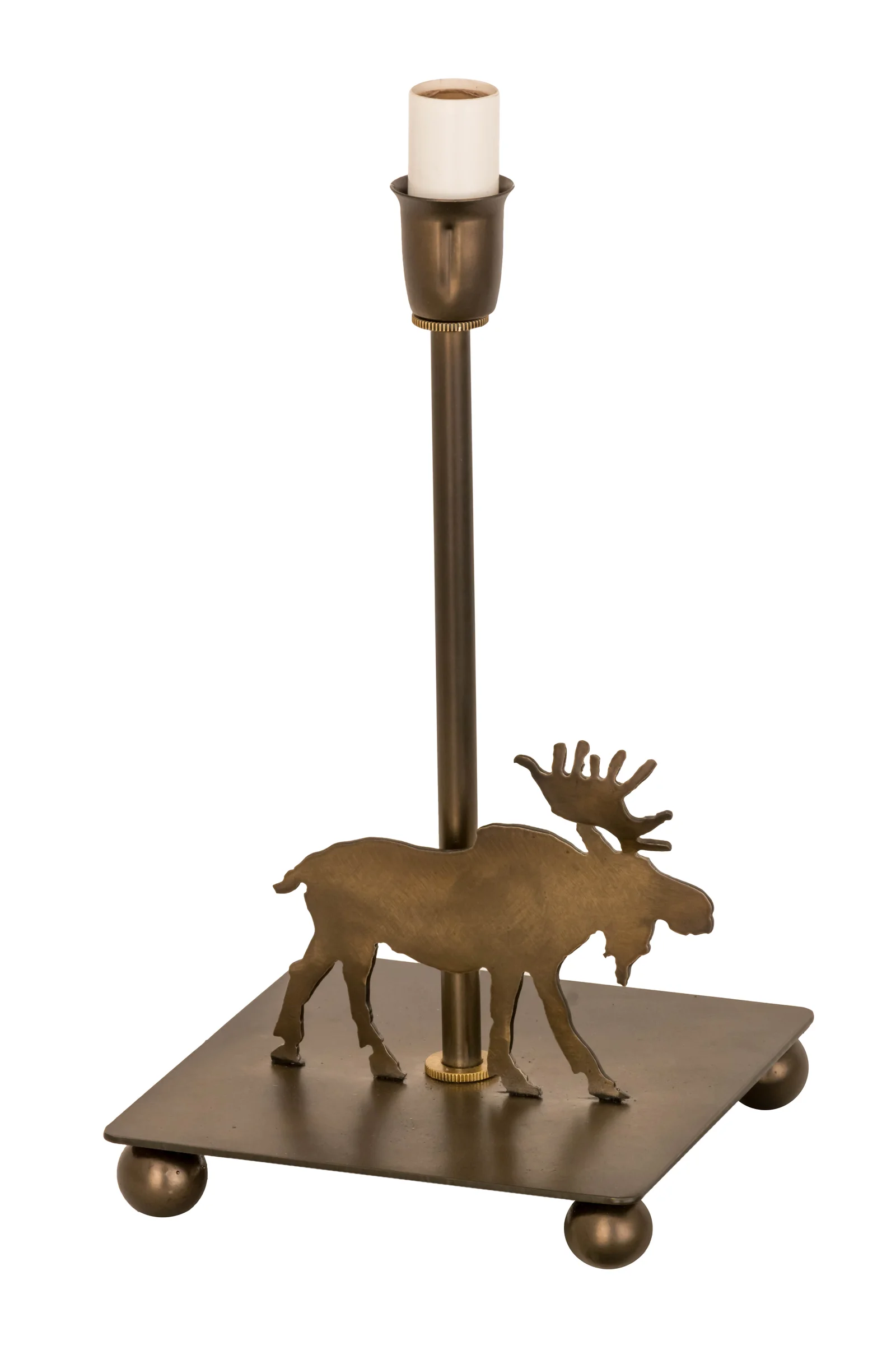 Lone Moose One Light Table Base in Antique Copper