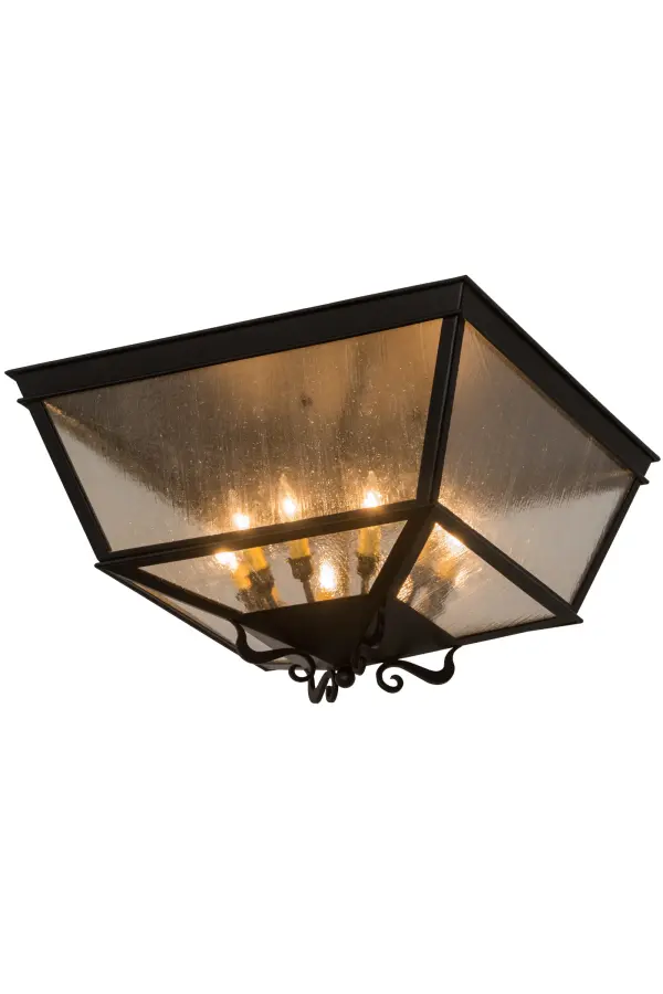 Expert craftsmanship and a distinctive elegance come to light with a stunning classic lantern design that entices all to see. The exquisite Clear Seeded Glass lens reveals 10 Ivory faux candlelights. This indoor/outdoor fixture is enhanced with a Blackwash finish. Custom crafted in our 180;000 square foot manufacturing facility in Yorkville; NY. Lantern styles; metal finishes and sizes can be customized. UL and cUL listed for dry and damp locations.
