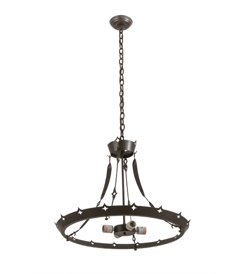 26" Wide Fleur-de-Lite 4 Light Inverted Pendant Hardware