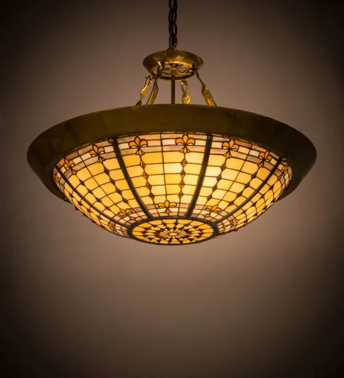 28" Wide Fleur-de-Lite Inverted Pendant