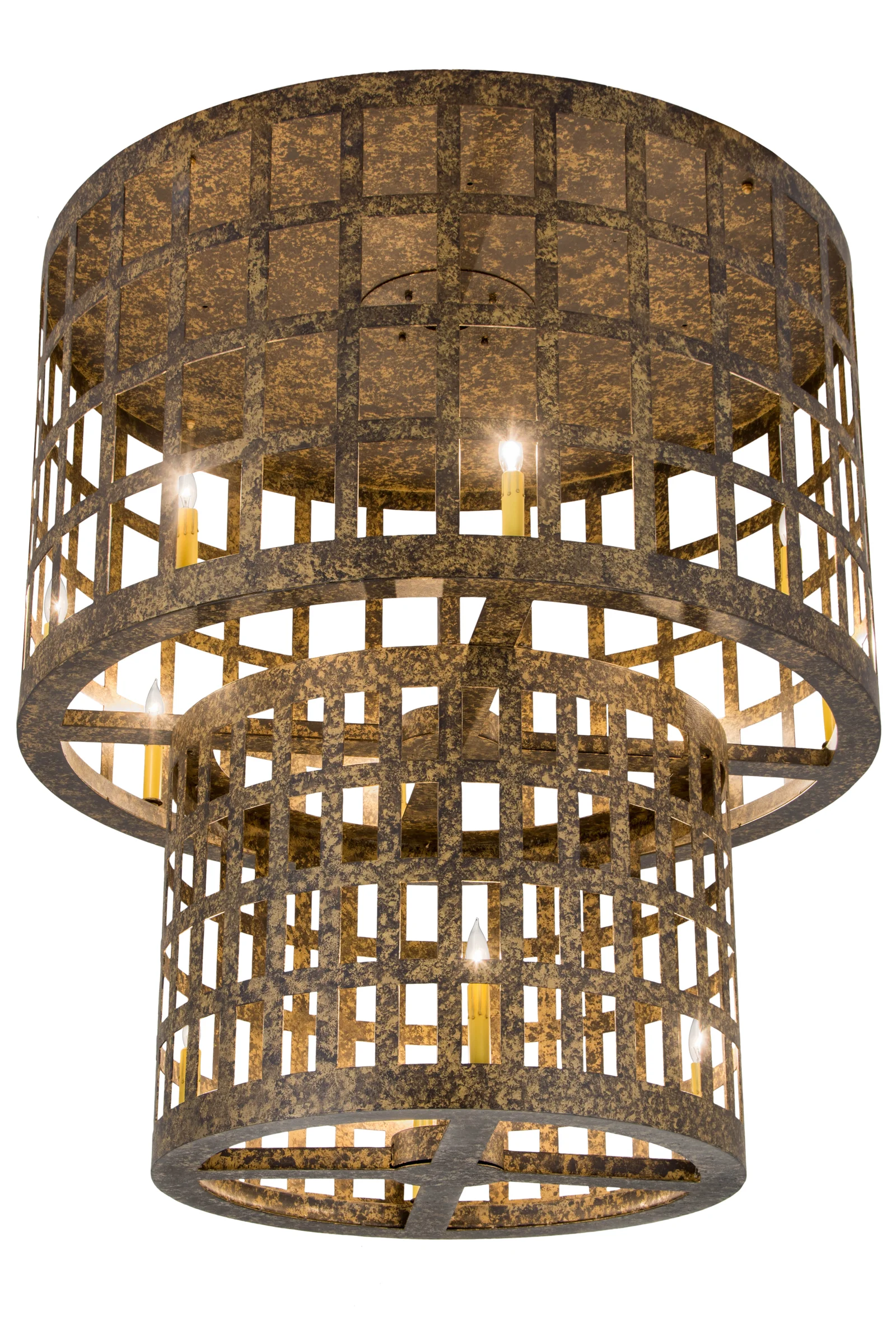 Cilindro 12 Light Flushmount in Old Gold