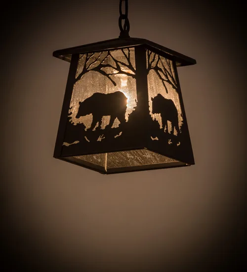 7" Square Bear at Dawn Mini Pendant